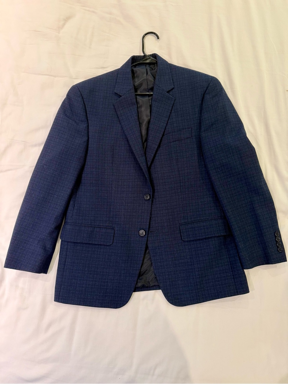 Andrew Fezza Navy Checked Sport Coat